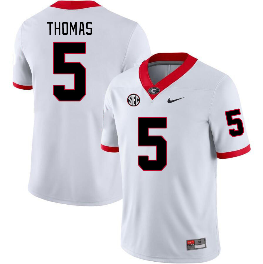 Georgia Bulldogs Men's Rara Thomas #5 White Stitched College UGA Football Jersey 23NQ015PY